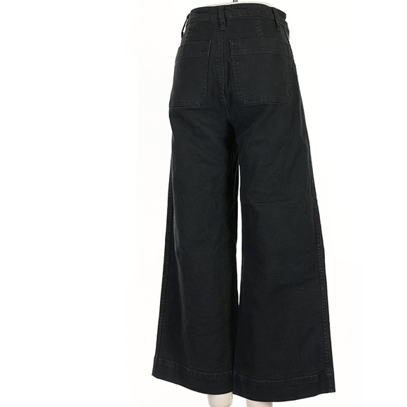 Madewell Emmett Black Wide Leg Crop Pants Size 27 Tall - Picture 6 of 9